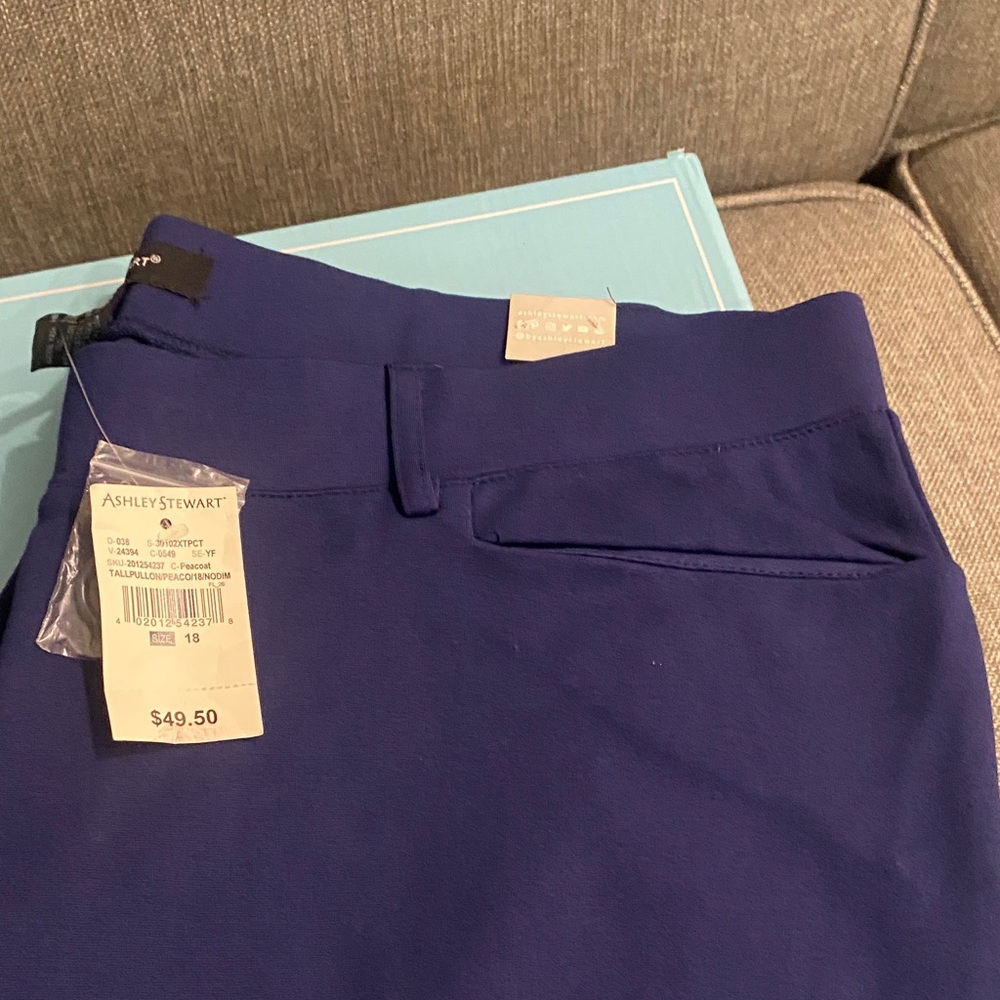 Ashley Stewart 18Tall Navy Women's Wide Leg Pants - Picture 5 of 5
